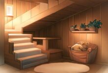 Dog room under stairs